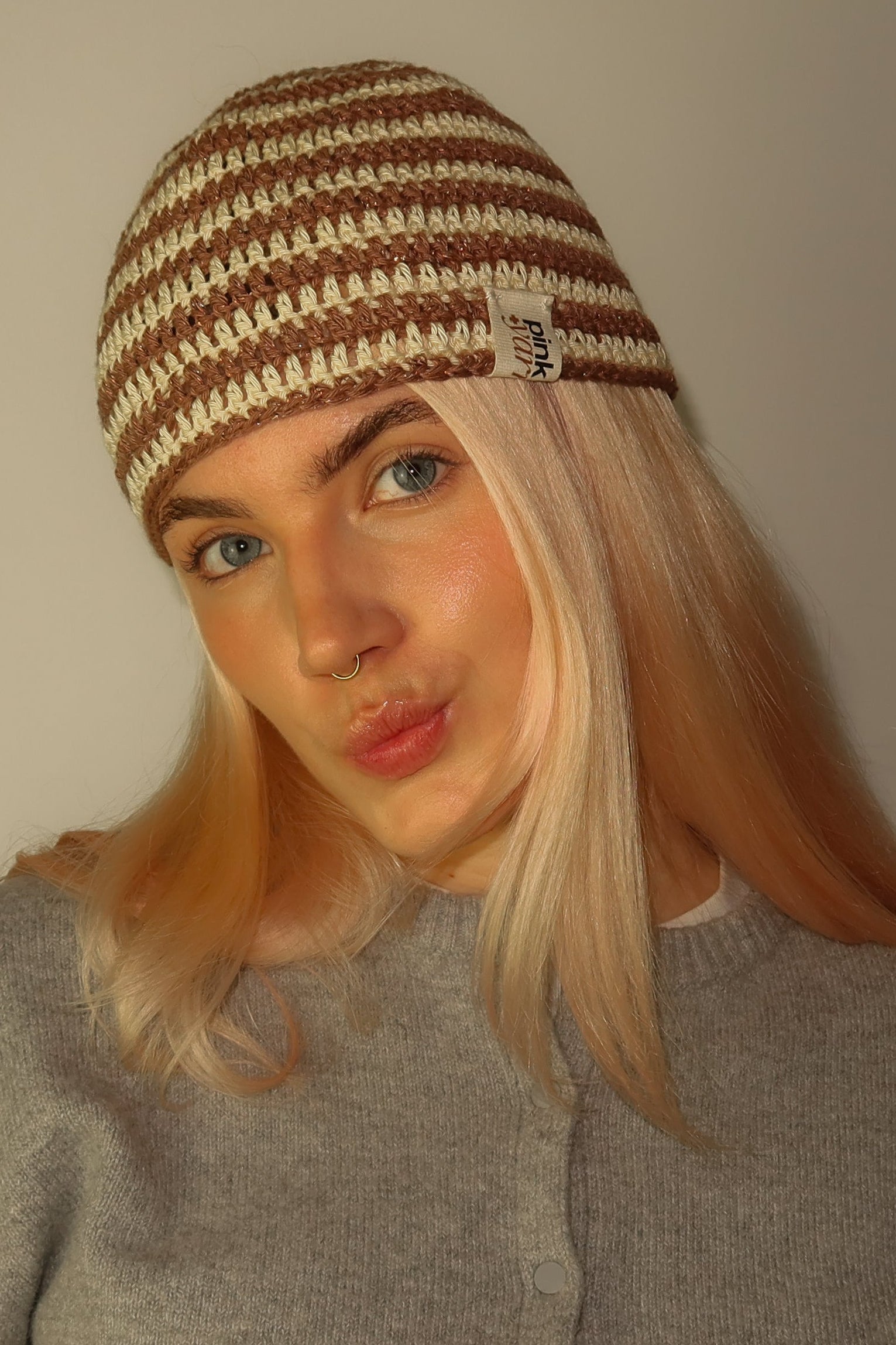 Classic Striped Beanie Mocha Mist