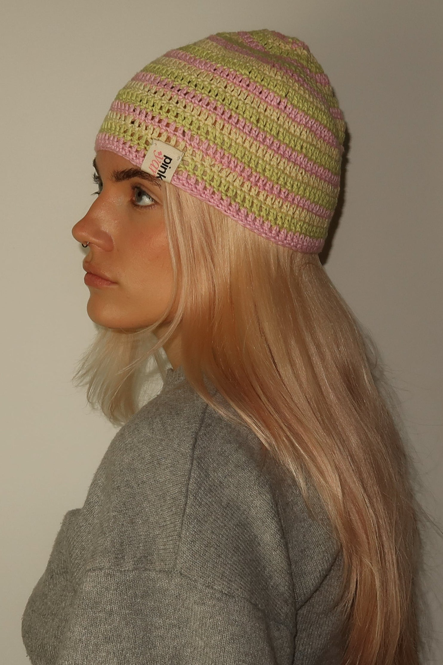 Classic Striped Beanie Multi Pastel