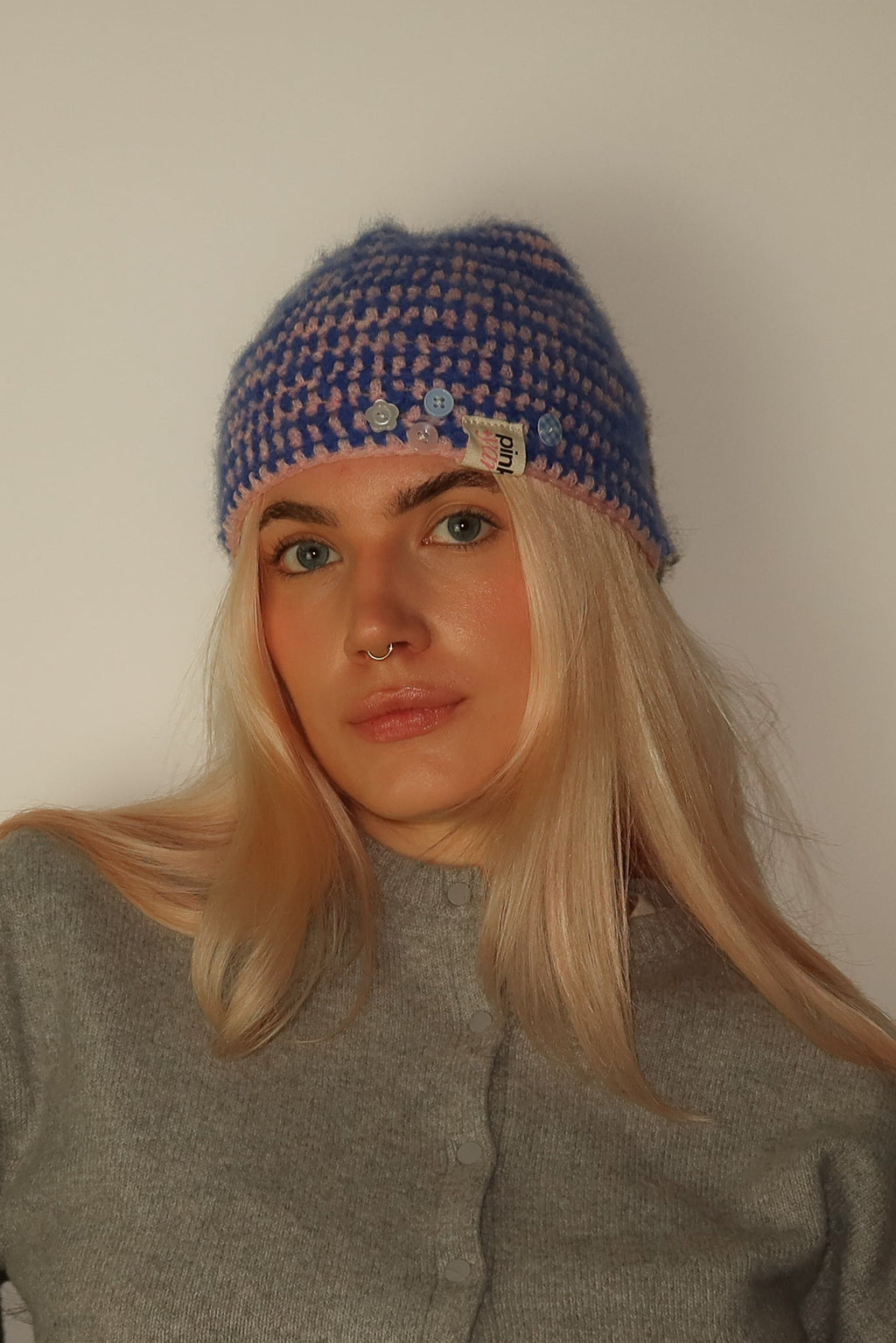 Classic Striped Beanie Pink & Blue