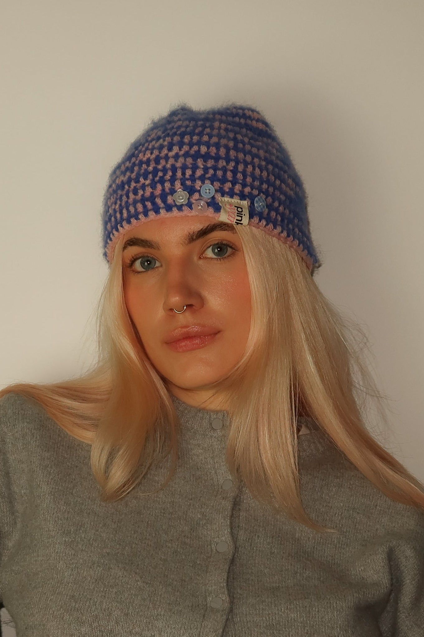 Classic Striped Beanie Pink & Blue
