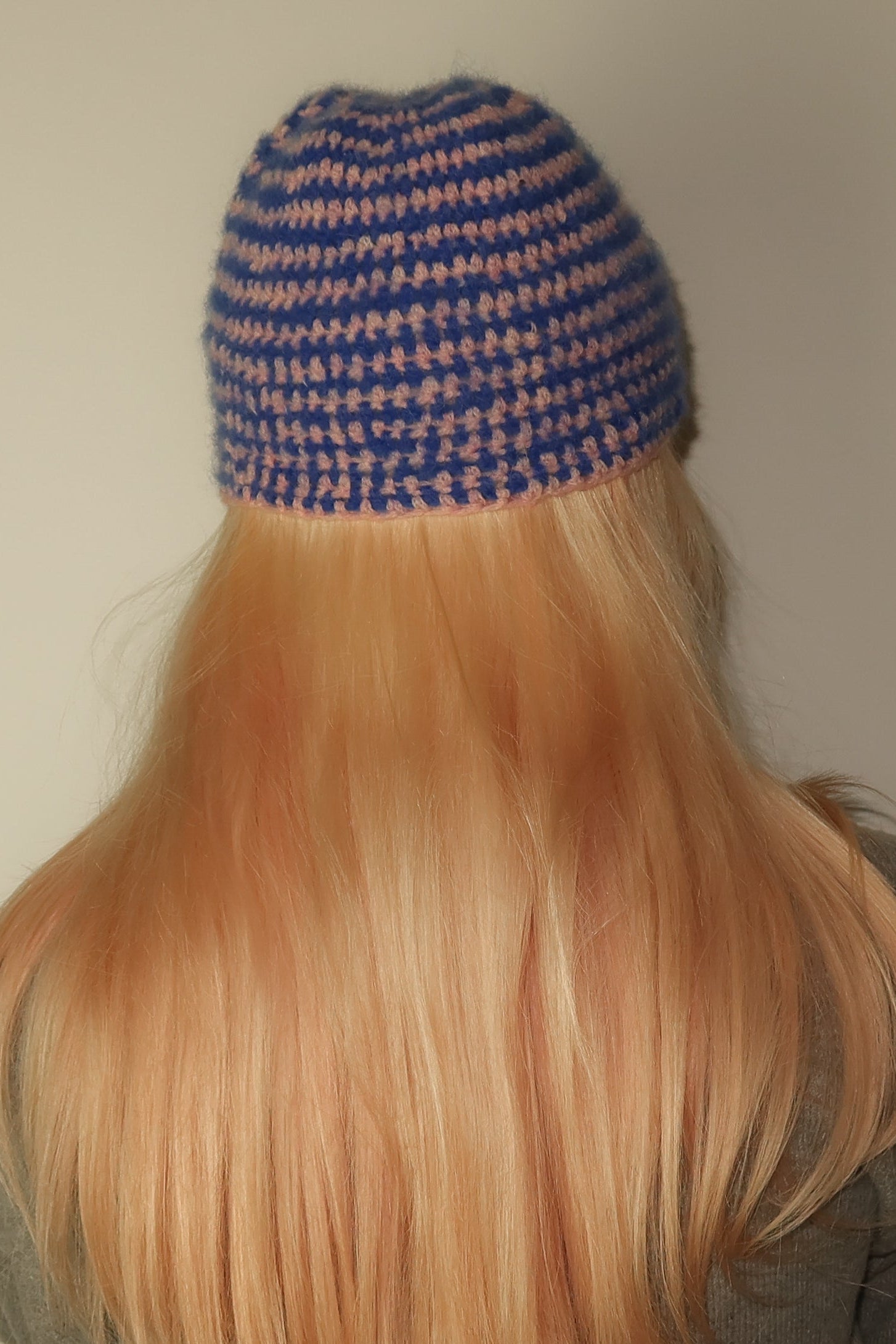 Classic Striped Beanie Pink & Blue