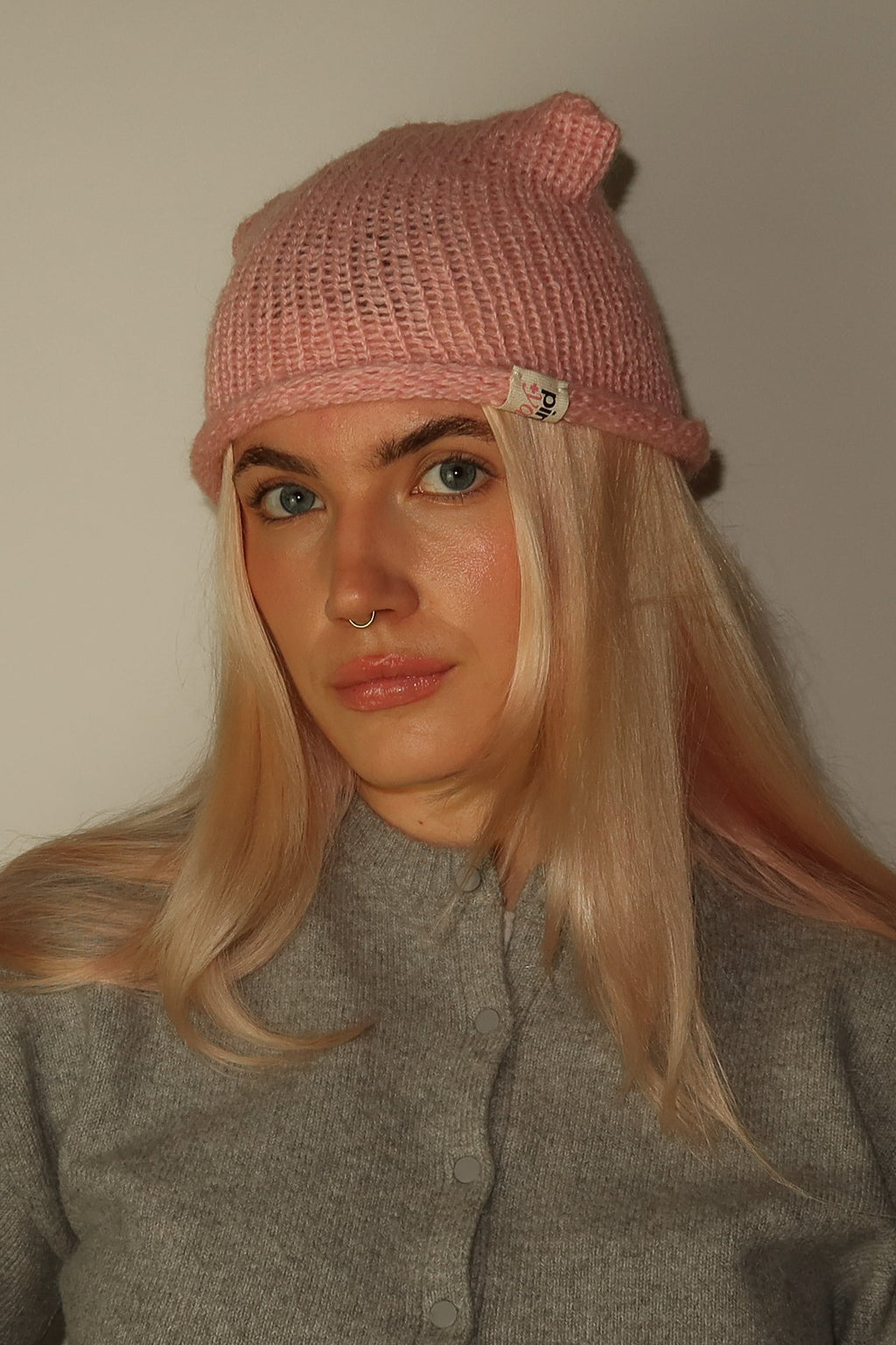 Cat Ears Beanie Wool Pink