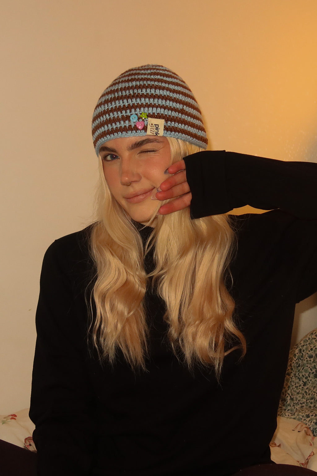 Classic Striped Beanie - Ice Chocolate