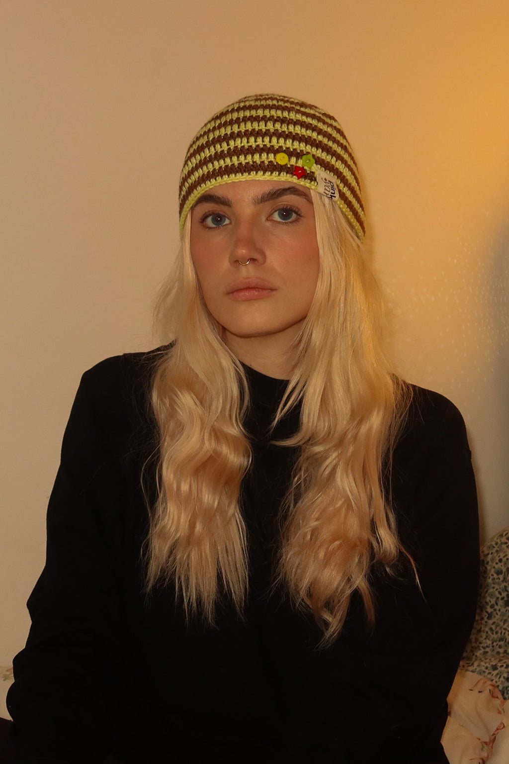Classic Striped Beanie - Yellow Brownie