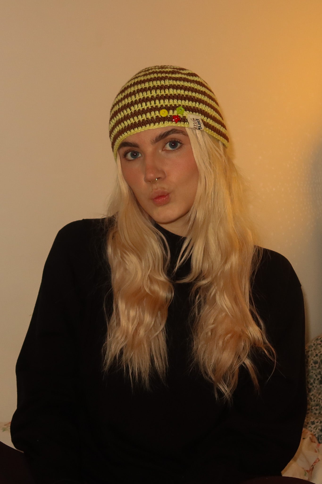 Classic Striped Beanie - Yellow Brownie