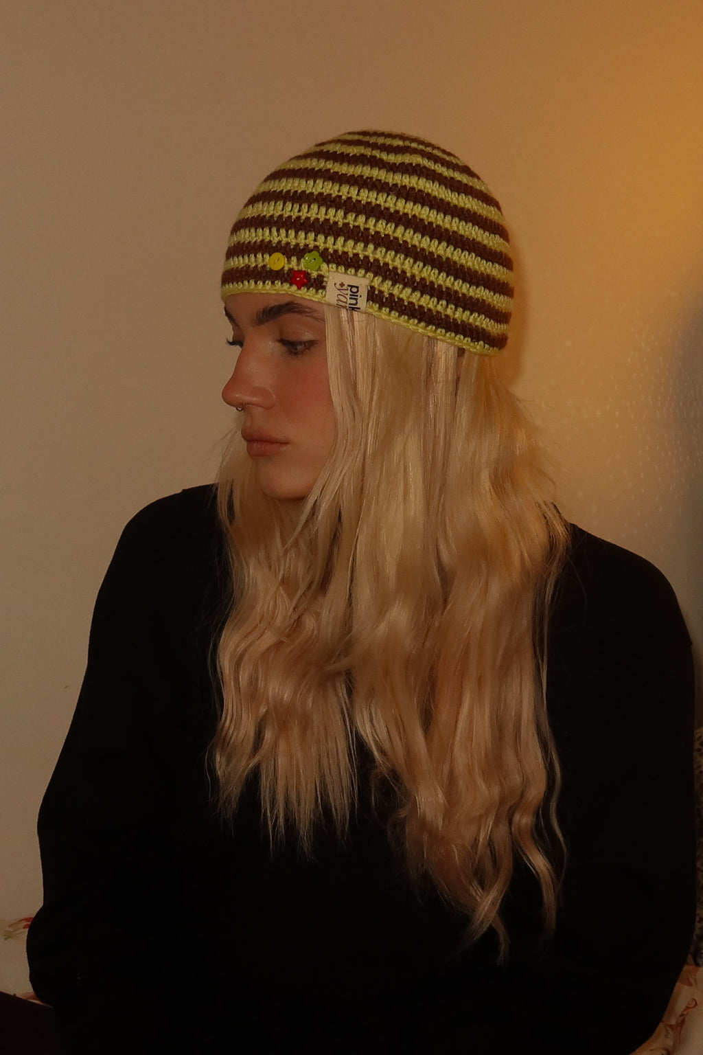 Classic Striped Beanie - Yellow Brownie