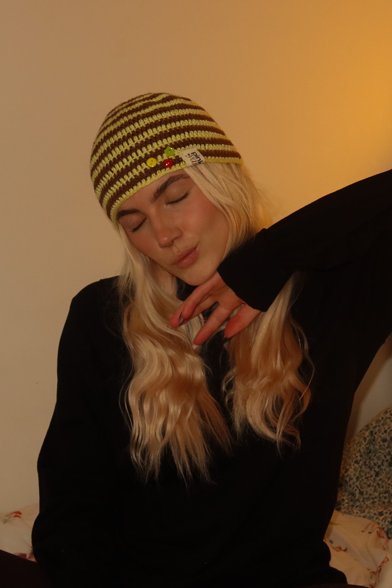 Classic Striped Beanie - Yellow Brownie