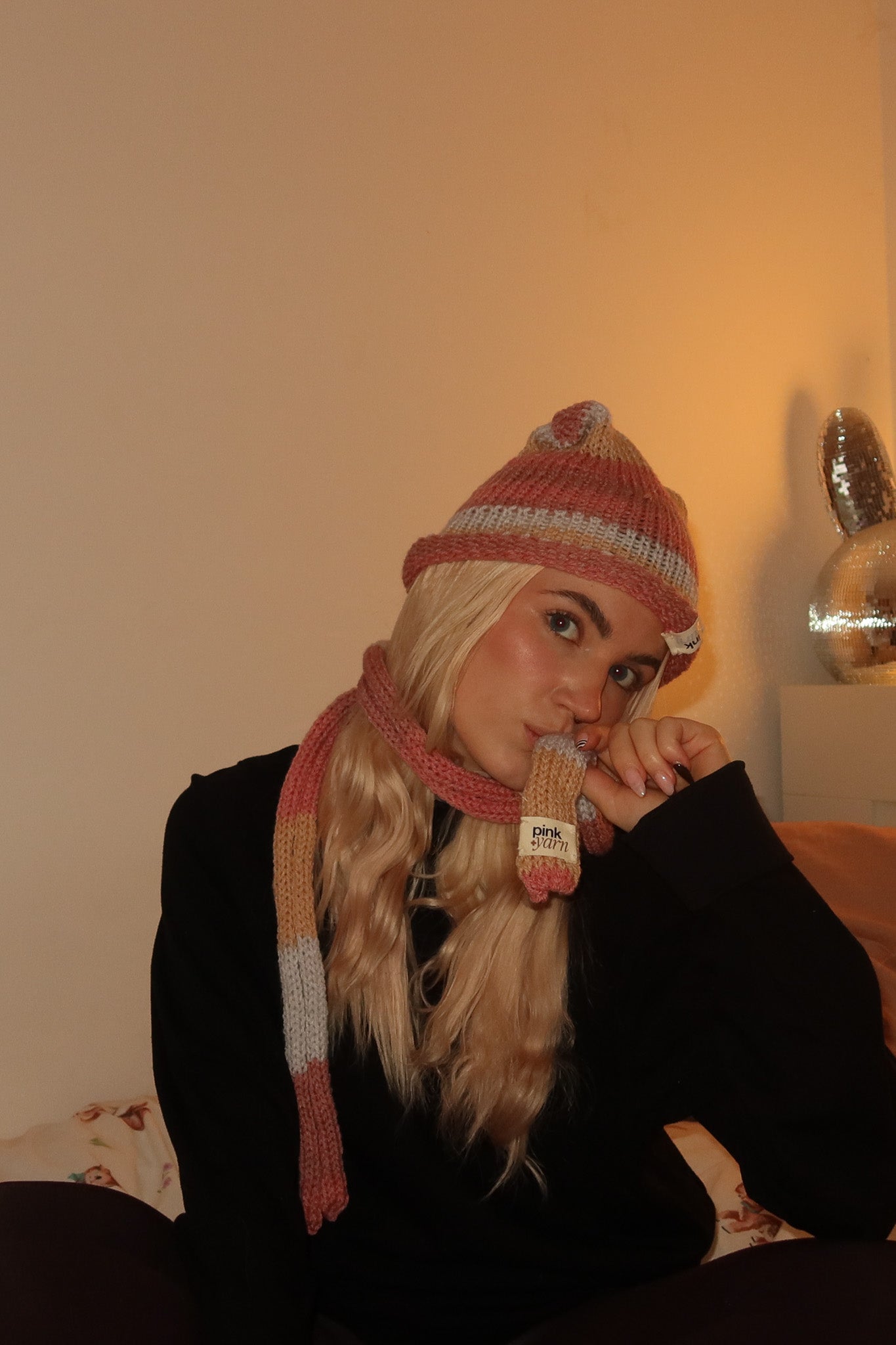 Tiny Scarf - Striped Peach Mist