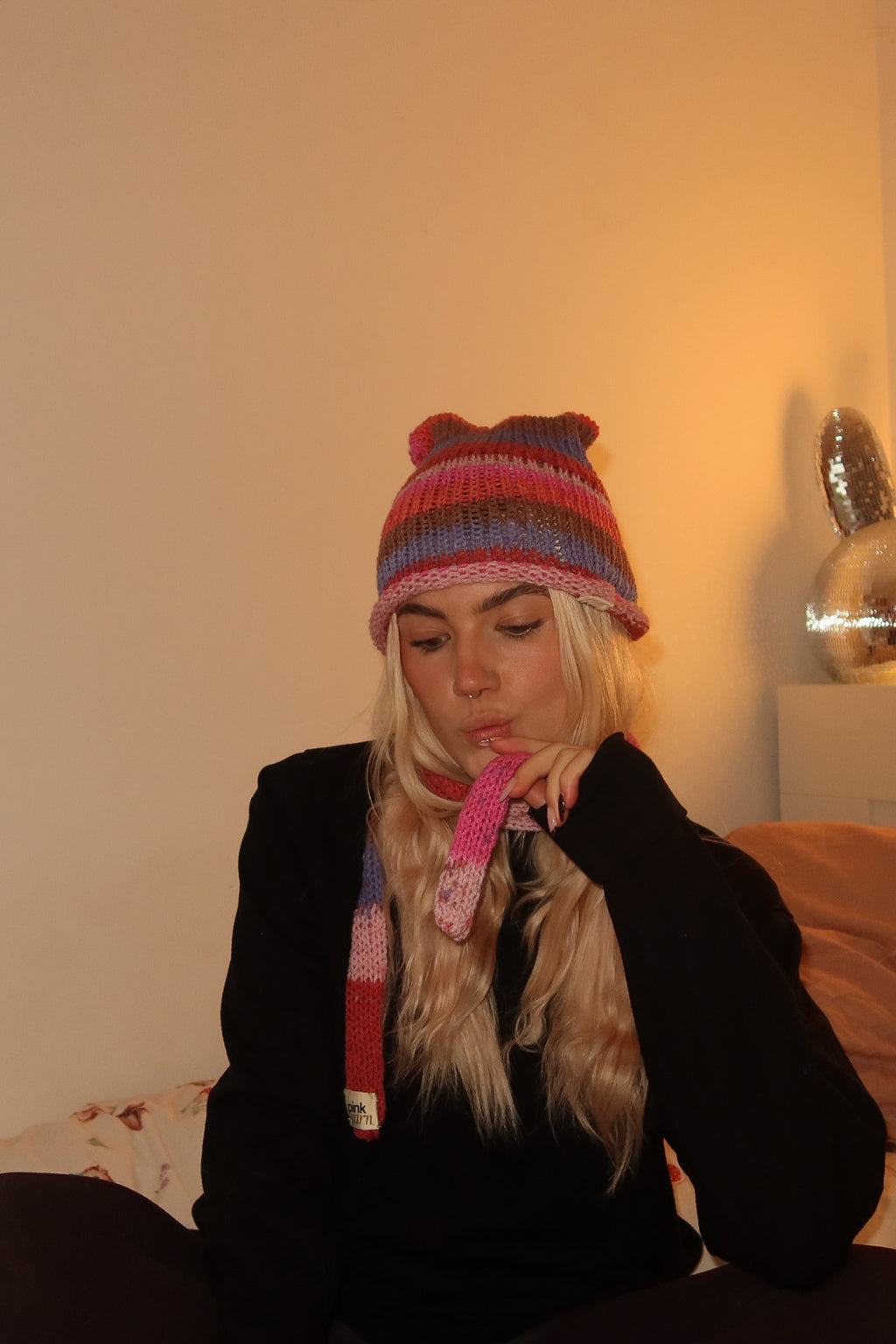 Cat Ears Beanie  - Striped Berlingot