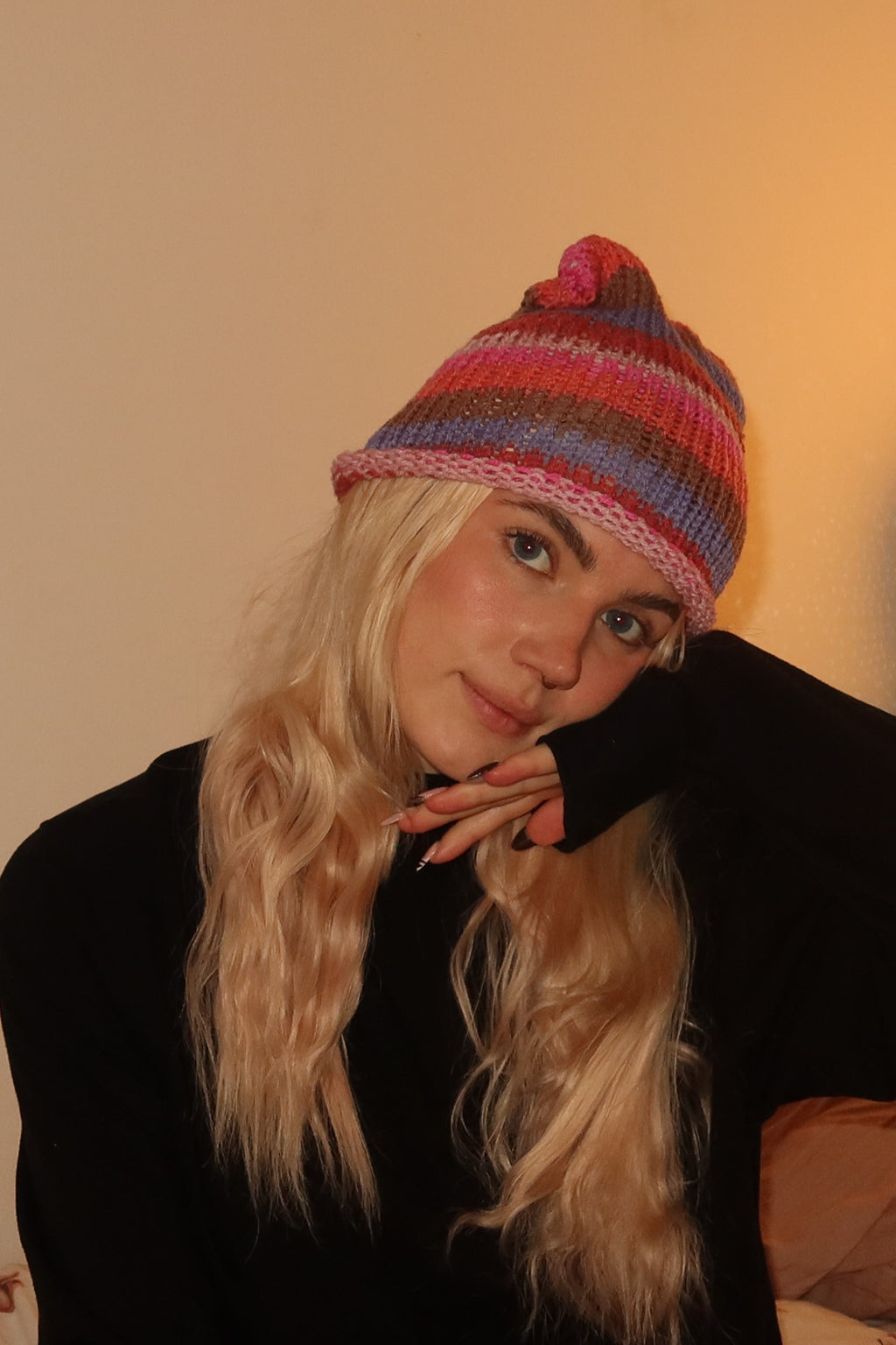 Cat Ears Beanie  - Striped Berlingot