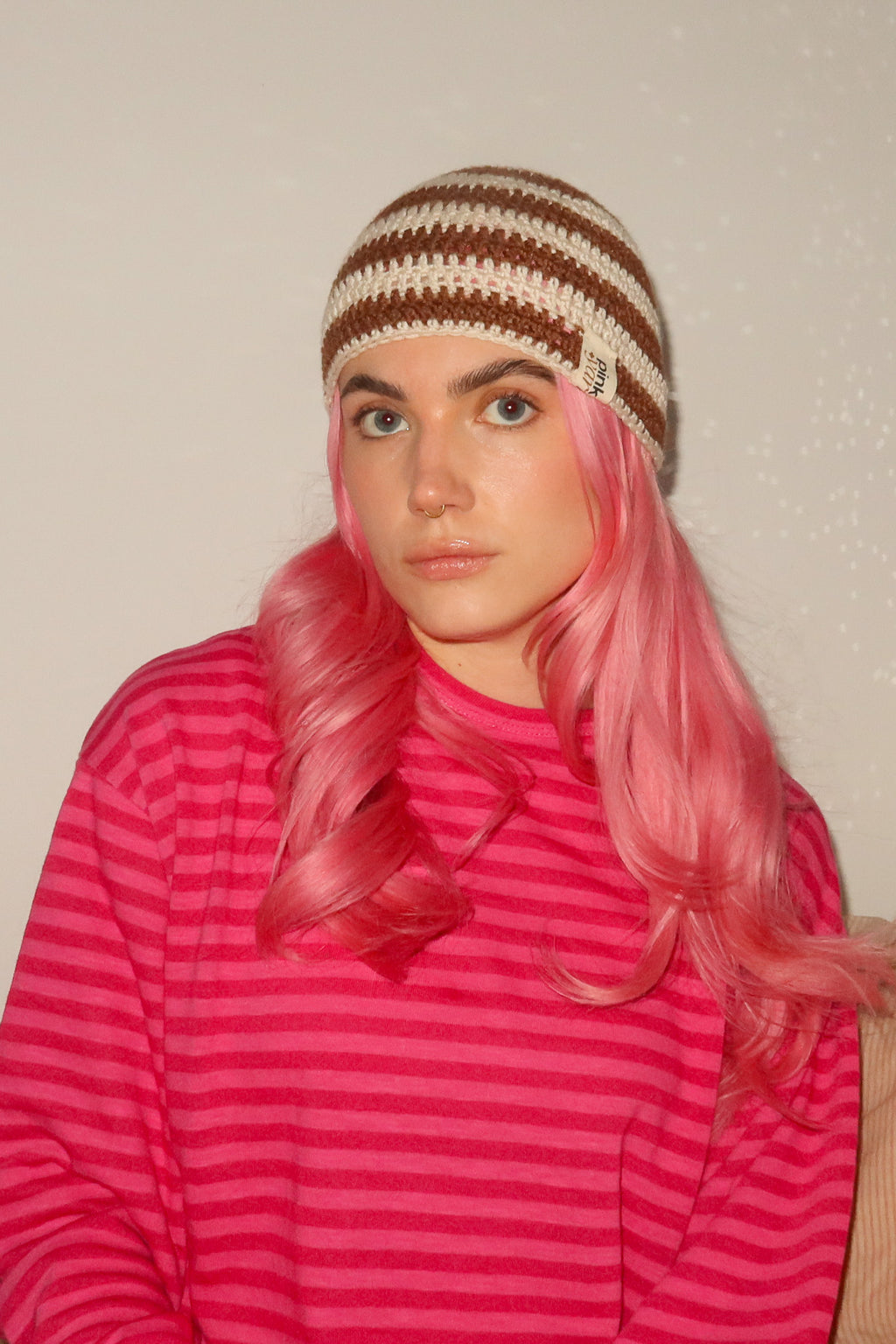 Classic Striped Beanie Mocha Mist