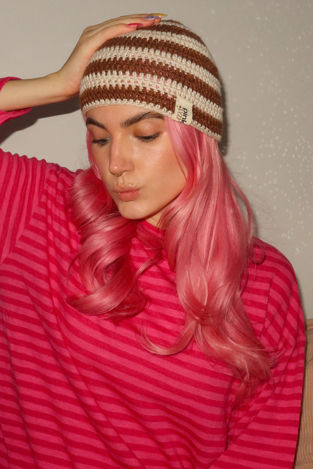 Classic Striped Beanie Mocha Mist