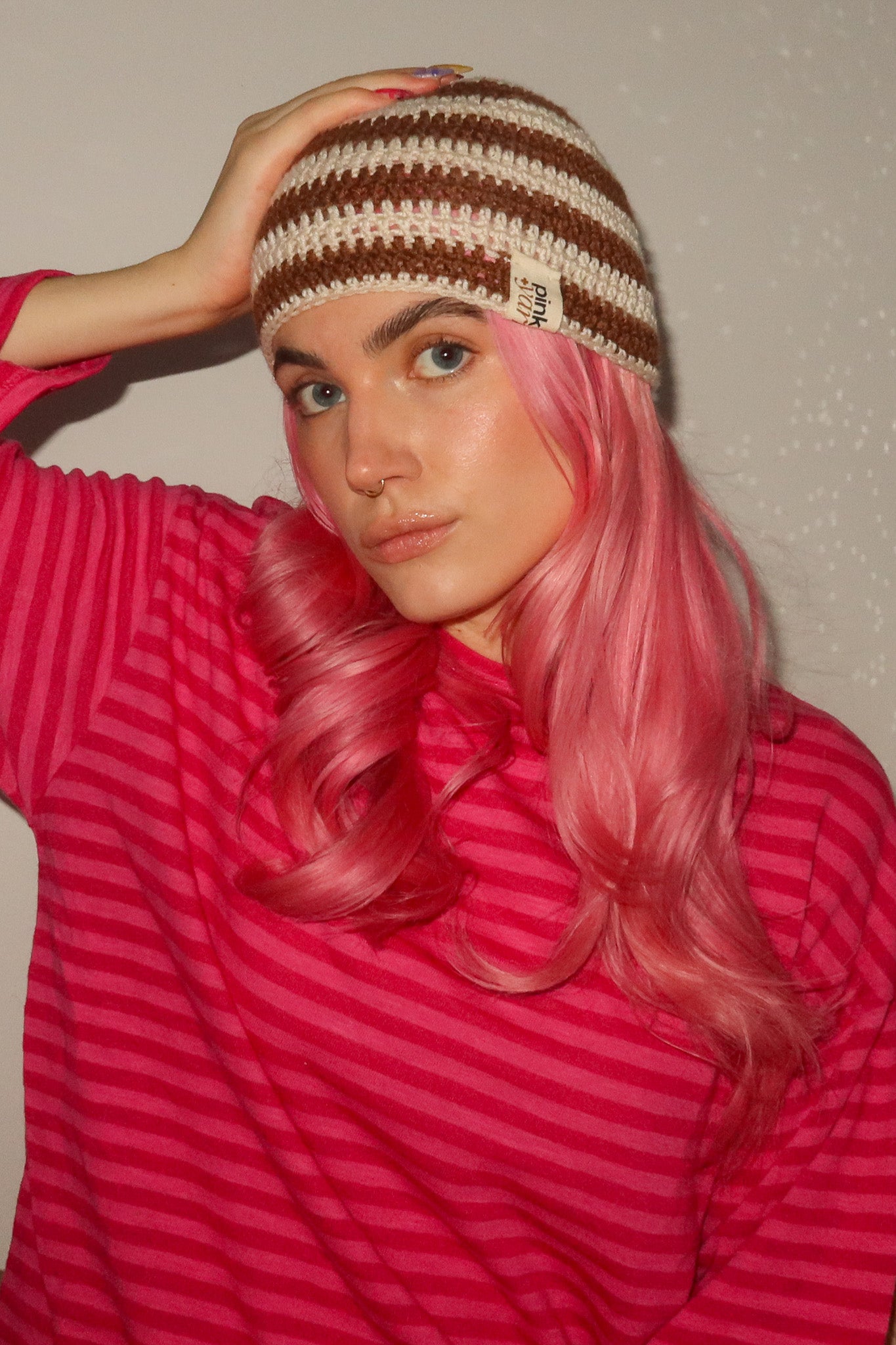 Classic Striped Beanie Mocha Mist