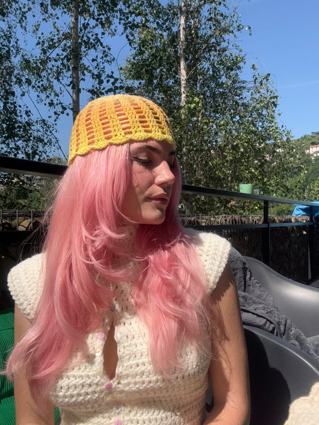 summer filet beanie - sunshine