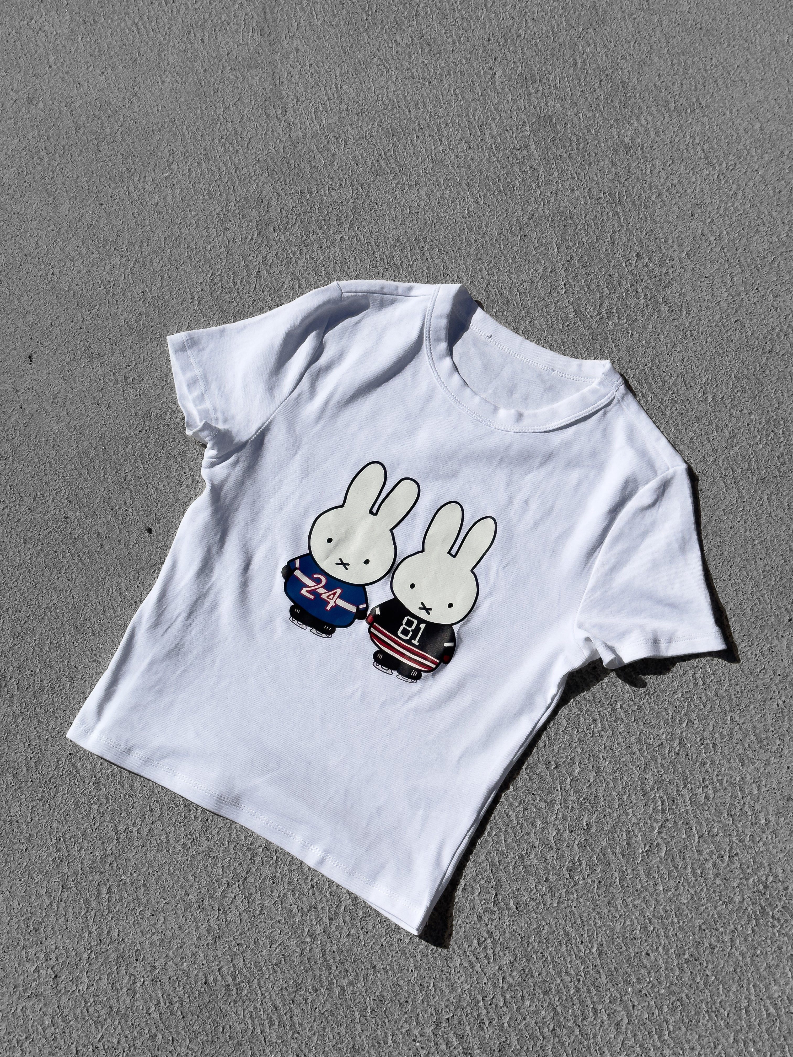 T-shirt Miffy Rozanov x Hollander, crop top sérigraphié main à Lyon, Pink+Yarn